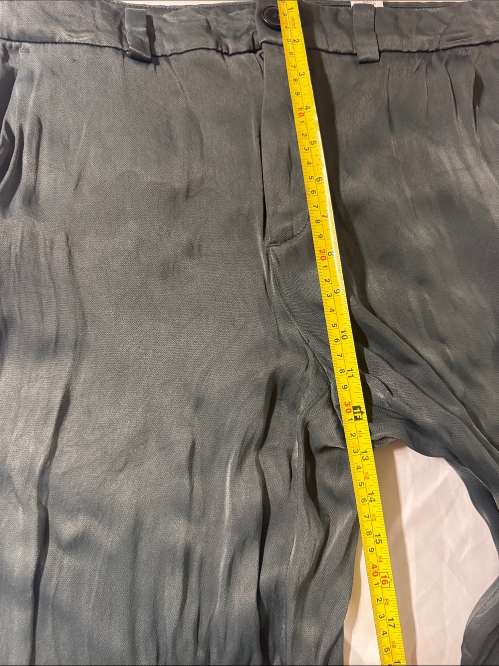 Zara pants and button front satin blouse smooth in Slate grey - Picture 5 of 16